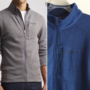 MARMOT Men’s Drop Line Fleece Sweater Zip Up Jacket Blue Sz 2XL